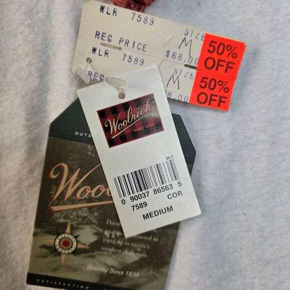 Woolrich Womens Medium Cable Knit Silk Blend Knit Coral Sweater Deadstock New - Picture 4 of 7